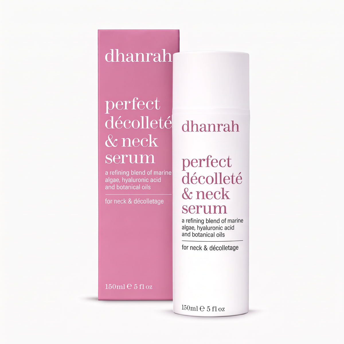 dhanrah Neck & Décolletage Serum bottle and carton